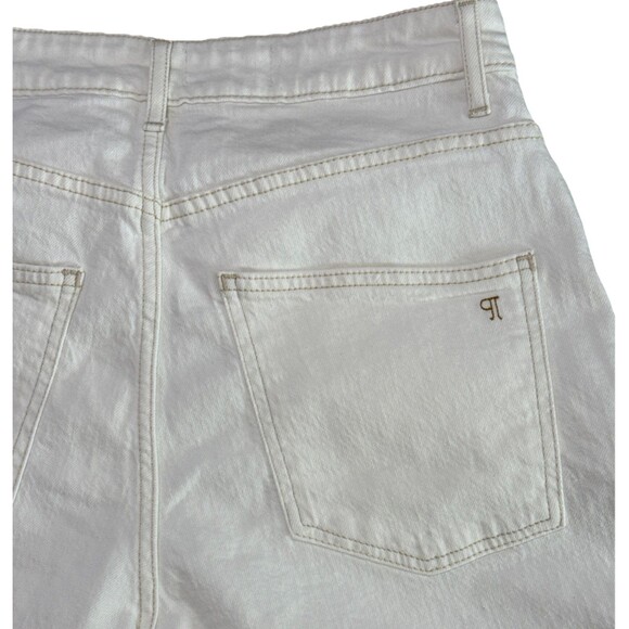 Anthropologie Pilcro The Austyn High Rise Cuffed Jean Shorts Ivory Size 28 NWT - Picture 7 of 11